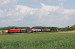 232 347 mit Umleiter GZ FE 45904 am 22.05.2010 bei der Ausfahrt aus Hiltersdorf