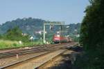 Warten auf freie Fahrt. 232 527-2 am 02.07.2010 bei Hersbruck.