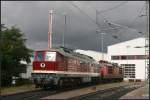 Zur Fahrzeugausstellung zum Geburtstag des Kombiwerk Magdeburg gehrten auch 232 223-8 und RAILION Logistics 180 013-5 (10 Jahre Kombiwerk Magdeburg-Rothensee 17.09.2010)