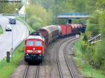 232 668-4 aus Nrnberg Ost richtung Hof mit einem gemischten Gterzug, 12.05.2010