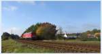 232 093 bei der Ausfahrt Richtung Horka im Bahnhof Uhyst am 13.10.2010