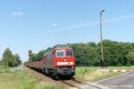 232 800-3 mit einem Schotterzug bei Oling am 17.06.2011