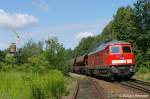 232 093-5 mit einem Schotterzug am 23.07.2011 in Neukirch-West