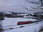 Umleiter im Vogtland am 30.12.11. Mit 232 XXX und 232 XXX in Rebersreuth Richtung Plauen.