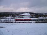 Umleiter im Vogtland am 30.12.11. Mit 232 XXX und 232 XXX in Rebersreuth Richtung Plauen.

