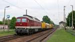 Bauzug mit 232 550 durcheilt Lehndorf am 21. Mai 2012.