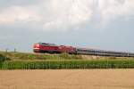 Die altbelüftete 232 571-0 hatte am 07.09.14 den umgeleiteten EC 112 nach München Hbf am Haken. Das Bild entstand zwischen Ottenhofen und Herdweg.