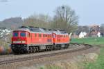 232 618-9 und 232 330-1 als Lz Richtung Nürnberg beim Dreikirchenblick in Sulzbach-Rosenberg, 03.04.2014