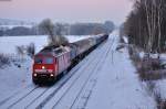 232 618-9 mit dem EZ45360 von Cheb(Eger) nach Nürnberg Rbf bei Waldershof, 07.02.2015