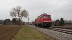 Nachdem 232 252-7 am 12.03.16 einen Güterzug vom Wackerwerk Burghausen nach München Nord Rbf beförderte, fuhr sie anschließend als Lz zurück nach Mühldorf und wurde so