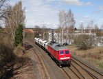 232 571-0 überführte am 07.04.16 die 077 014-4 und 247 044-1 von Cottbus nach Mühldorf.