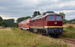 132 334 passiert am 20.08.16 bei der Fahrt von Karsdorf nach Naumburg in Kürze die Kaffeerösterei in Bälgstädt.