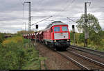 Schotterzug mit 232 283-2 (132 283-3) der Wedler Franz Logistik GmbH & Co. KG (WFL) durchfährt den Hp Magdeburg Herrenkrug auf der Bahnstrecke Berlin–Magdeburg (KBS 201) Richtung Magdeburg-Neustadt.
Aufgenommen am Ende des Bahnsteigs 2.
[17.10.2019 | 14:14 Uhr]