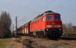 232 703 führte am 16.02.17 den Leerkohlezug von Dessau nach Profen zur Befüllung durch Greppin.
