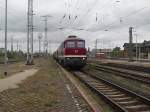 Am 05.05.2012 fuhr 232 550 mit einem Bauzug durch Stendal in Richtung Magdeburg.