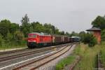 232 384 mit einem gemischten Güterzug am 09.06.2013 in Vilseck.
