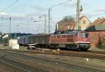 232 118 mit TEF 43884 (Rostock–Maschen) am 27.03.1994 in Lüneburg