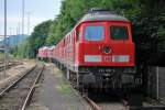 232 691-6 steht mit sechs weiteren Ludmillas am Rand einer Gleisgruppe in Eisenach.