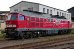 232 255-0 im Bahnhof Nordhausen. Die Lok dient als Rangierersatz für die abgestellten Gravita 265er. 15.05.2016