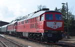 232 673-4 der LEG - Leipziger Eisenbahnverkehrsgesellschaft mbH zusehen in Leipzig Plagwitz zu dem 21.