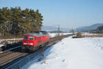 233 219 als Lz auf der Fahrt von Nürnberg nach Regensburg Ost bei Darshofen, 21.01.2017