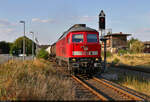 Nahgüterzug von Baalberge nach Magdeburg-Rothensee mit 233 232-8 (232 232-9 | 132 232-0) durchfährt als Umleiter den Bahnhof Güsten auf Gleis 3 Richtung Aschersleben.