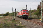 233 176-7 mit einem Güterzug in Lehndorf in Richtung Gera, 14.04.2024