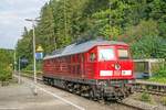 „Falschfahrt“ am 17.9.24: 233 321 fuhr auf dem linken Gleis solo durch Rupprechstegen Richtung Neuhaus.