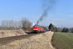DB 233 636 mit EZ 93229 Leipzig-Engelsdorf - Gera Gbf am 20.Februar 2026 bei der Ausfahrt aus N�bdenitz