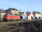 233 547 ist soeben in Amberg auf die bergabe aus Hirschau gefahren um die Wagen nach Nrnberg zu bringen.