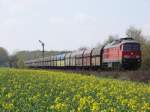 233 217-9 am 27.04.2008 mit einem Bunkerzug in Richtung Horka Gbf in Horka am Abzweig Srichen