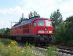 BR 233 525 aus richtung Zeitz, kurz vor Haltepunkt Leipzig Industiegelnde West 7/2008