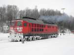 233 510-7 bei der Abfahrt in Marktredwitz, am 04.01.11.