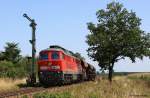 DB 233 478-7 vor Gterzug 56907 Schwandorf - Amberg, KBS 870 Schwandorf - Nrnberg, fotografiert bei der Durchfahrt Freihls am 23.08.2012 