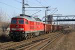233 233-6 mit gemischtem Güterzug am 04.03.2013 in Brandenburg/Havel