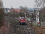 233 521 bei der Ausfahrt in Marktredwitz am 22.11.13.