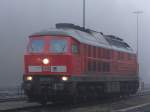 233 521-4 ist zusehen am 14.01.14 in Marktredwitz bei Nebel.