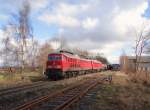 233 176-7 schleppt die defekte 232 618-9 mit dem 45360 am 12.02.16 von Cheb nach Nürnberg.