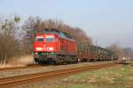 233 217 mit Panzerzug im Bf. Hagenow Stadt. 03/2007