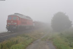 233 040-5 mit einem leeren Autoganzzug im Frühnebel zwischen Seußen und Marktredwitz, 11.09.2016 