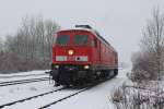 233 478 war am 21.12.2012 auf dem Weg von Mühldorf nach Simbach, um dort einen Kesselwagenzug abzuholen.