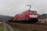 189 100 + 233 xxx mit gemischten Güterzug am 23.11.2013 in Rothenkirchen Richtung Kronach.
