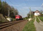 233 217 brachte am 23.04.14 Eisenbahn Schwellen nach Oelsnitz/V.