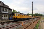 Am 03.06.16 brachte 233 493-6 einen Gleisschotterreinigungszug nach Bad Lobenstein.