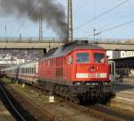 Abfahrt! 234 346-5 verlsst den Ulmer Hbf.und fhrt ber die Sdbahn nach Friedrichshafen ,am 8.11.2005