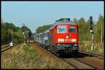 Mit dem tschechischen Schach-Express D 5821 ist 234 242-6 am 13.10.2012 Richtung Grlitz unterwegs. Hier durchfhrt der Zug den Bahnhof Arnsdorf.