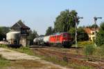 Mit dem Kesselzug 60954 aus Rhsa durchfhrt 241 008-2 am 22.9.2010 den Bahnhof Deutschenbora.