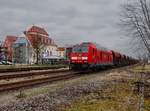 Die 245 008 mit einem Schotterzug am 18.03.2017 abgestellt in Pfarrkirchen.