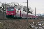 245 036 mit den Wagen des RE 5 / RE 4211, Stuttgart - Lindau-Insel am 15.02.2021 bei Eriskirch