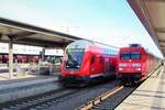 Die Br 101 011-5 mit einem IC auf dem Weg nach Hamburg/Altona, sowie eine RB der Südostbayernbahn aus Mühldorf/Obb nach München Hbf